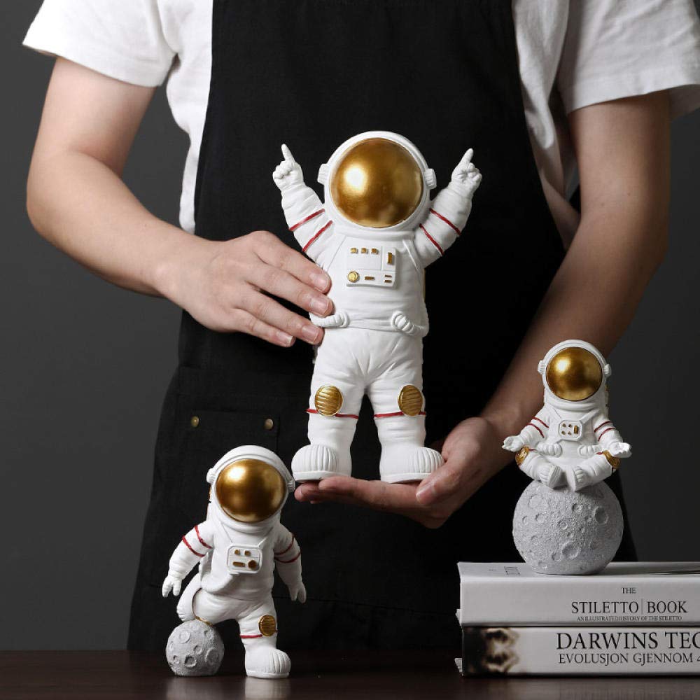 Figuras de escultura Adornos - for sala de estar, decoración de mesa, esculturas Estatuas Adornos Figuras coleccionables Decoración de astronauta Artesanía de resina Gabinete de habitación Accesorios