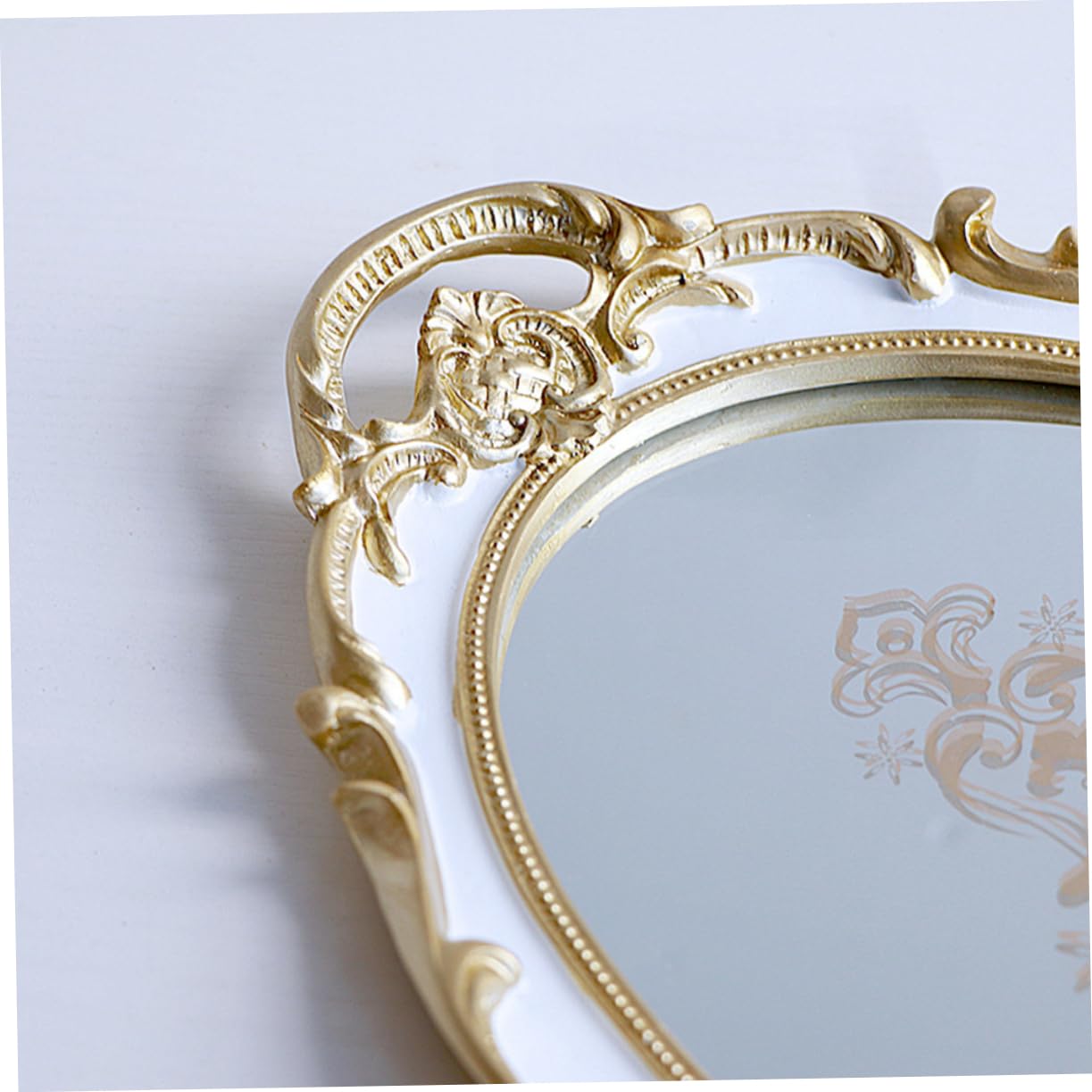 IMIKEYA vassoio ovale vassoio per piccoli oggetti porta profumo a specchio piatto di gioielli comodini bedside table mirror piatto per riporre la collana