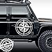 Lollomoto 2X Rosa dei Venti Bussola Adesive Fuoristrada 4X4 Fiancate Cofano Jeep Suzuki Offroad Adesivi Stickers Fiancate AUT Decal - Nero Opaco