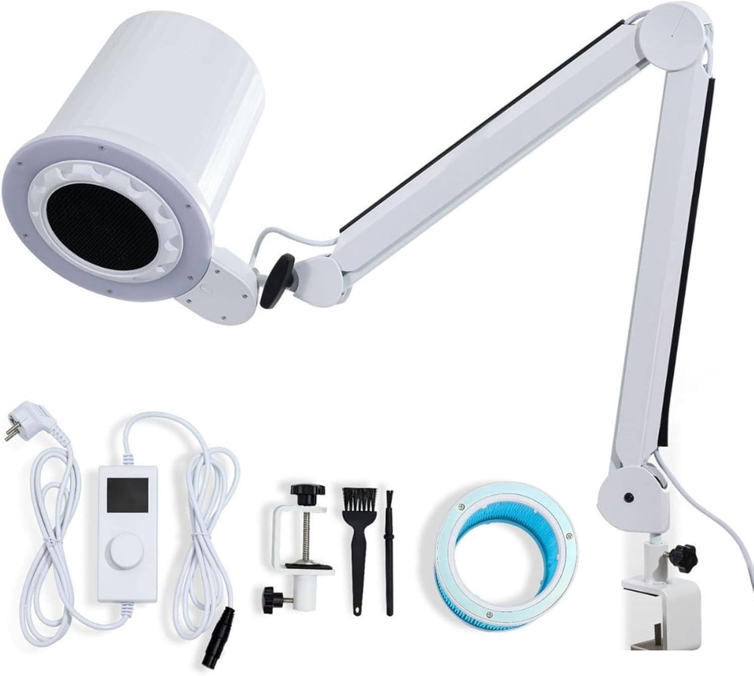 Colector De Polvo De Uñas Al Vacío, Colector De Succión De Polvo De Uñas Profesional, con Soporte De Brazo Articulado Ajustable/Filtro Reutilizable, para Manicuristas Profesionales