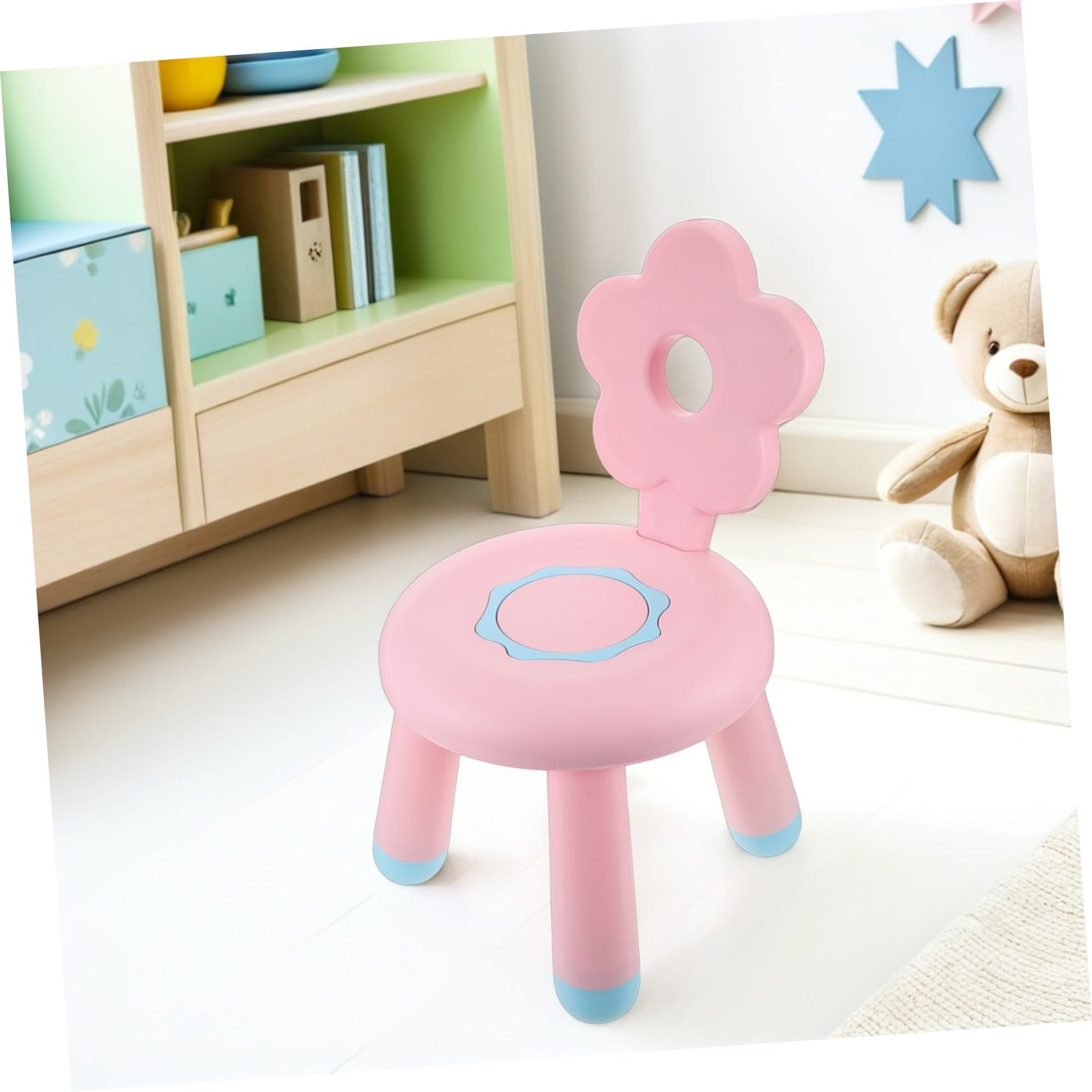 Kinderhocker aus Kunststoff, Rosa, Dicker Trittschemel für Kinder | Küchen und Duschbereich, Tragbar als Kleiner Schuhwechselhocker, Stabile Ausführung