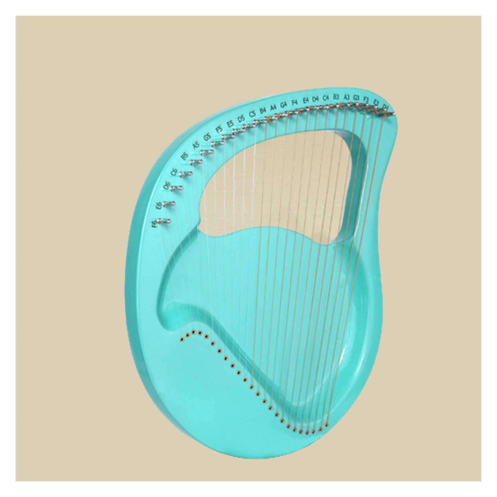 Harfen 24-saitige Harfe, Leier, Harfe Aus Holz, Mahagoni, Harfe, Leier, Musikalisches Anfängerinstrument (Color : 2)