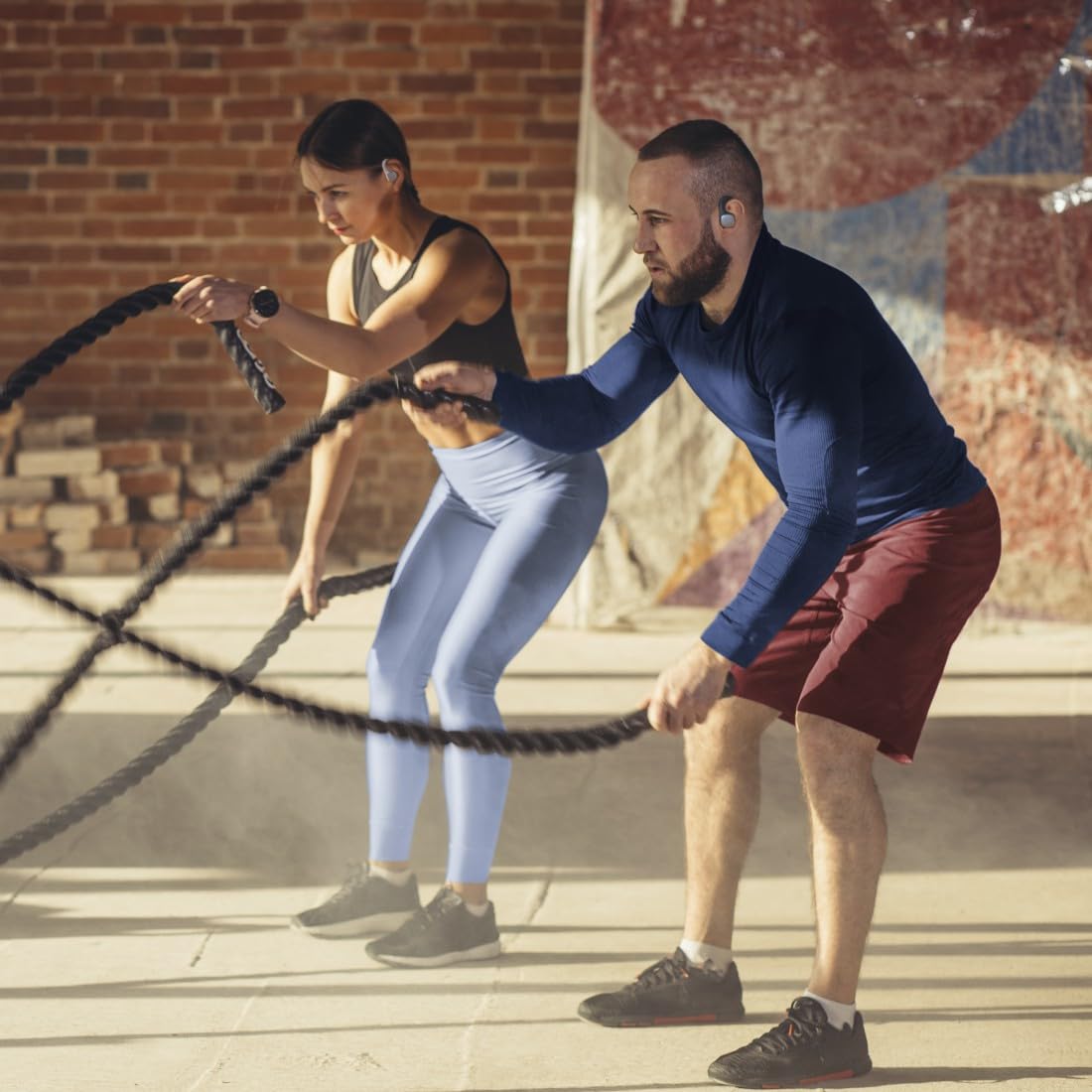 Hama Bluetooth Sportkopfhörer (In Ear Sportkopfhörer mit Ohrbügel, Kopfhörer kabellos mit 35 h Akku, TWS Kopfhörer mit Wasserschutz IPX5, schweißfest, Tastensteuerung) Schwarz/Gelb
