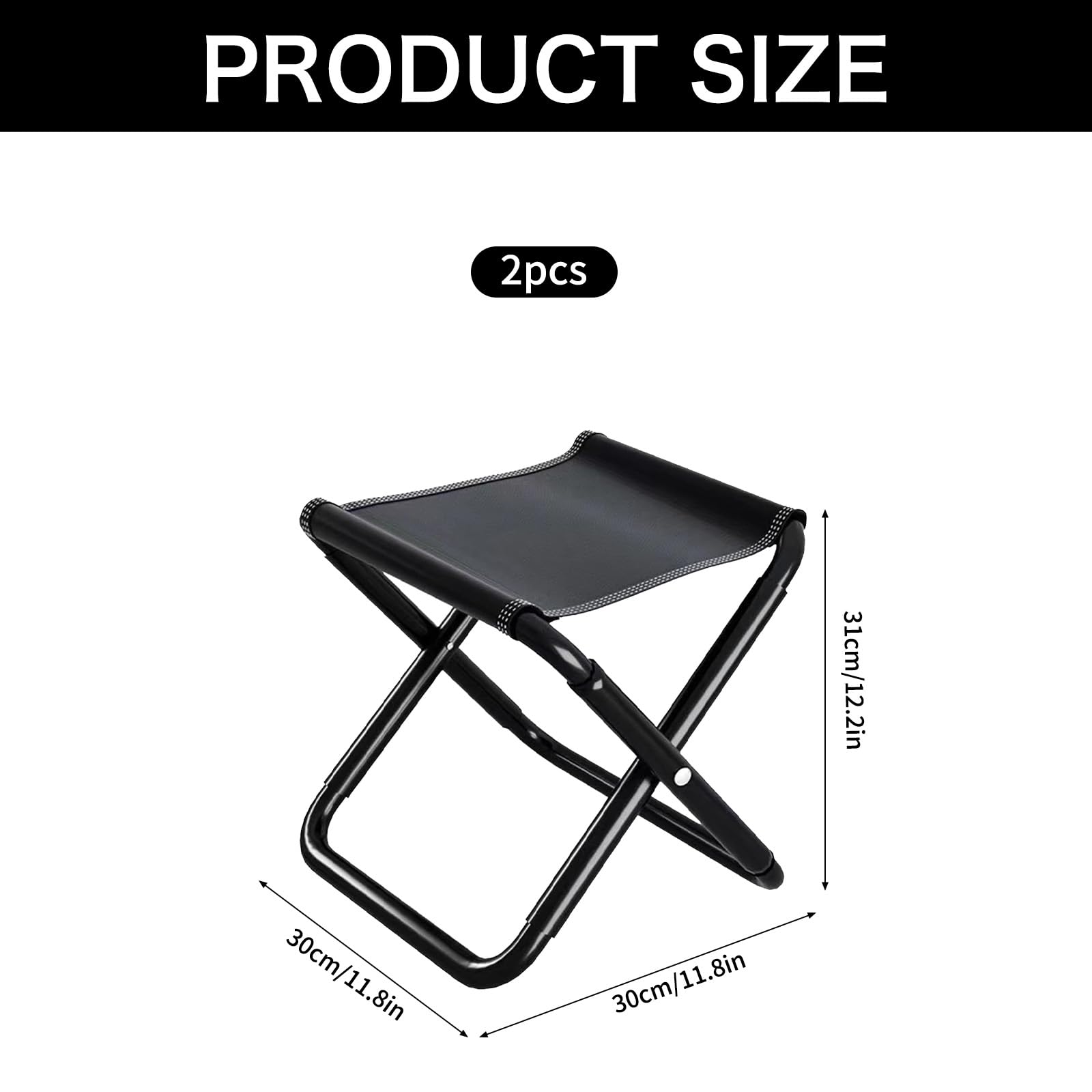 Sedile Piccolo Pieghevole,2 Pezzi Sgabello Pieghevole Portatile 30cm,Sgabello da Campeggio,Mini Sedia Pieghevole per Esterni,gabello Pieghevole da Campeggio,per Pesca All'aperto,Escursionismo,Viaggi
