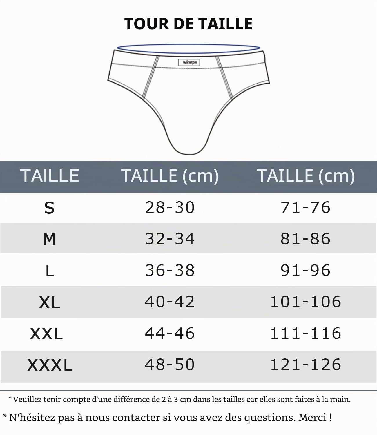 wirarpa Slip Homme Elasticité Microfibre sous Vetement Taille S-XXXL