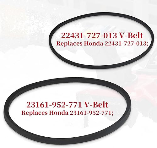 Miniatura 6 de Paletas de goma HS35 con correa en V 22431-727-013 23161-952-771 sustituye a 1003375, 1003391, 72521-730-003, 72552-730-003 para Honda HS355 Un