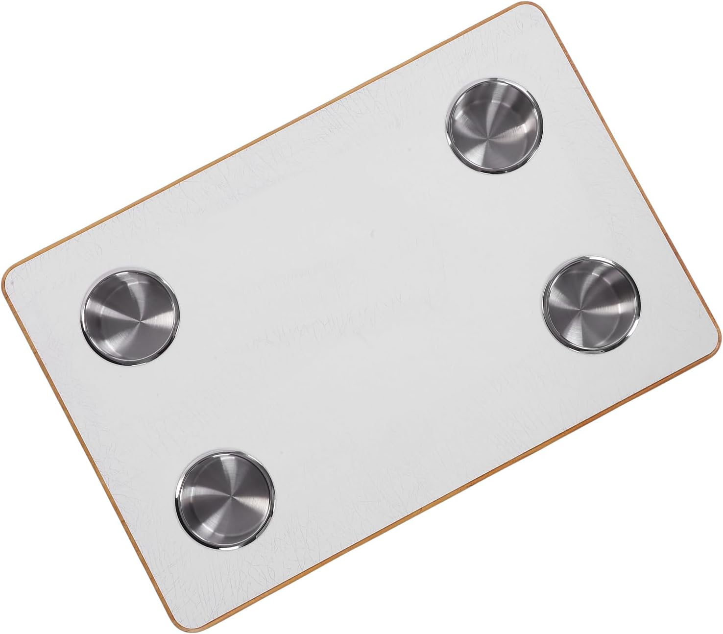 23.62x15.75in Solid Wood RV Table Top, Rectangular Table Panel, 4 Stainless Steel Cup Holders, Ideal for RV, Boat, Yacht Deck, Dining & Work (Striped Texture)