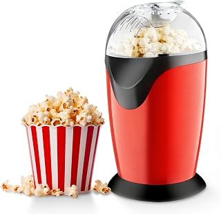 Palomitero, Maquina De Palomitas, Maquina Palomitas, Máquina De Palomitas De Maíz De 1200w Sin Aceite Ni Mantequilla, Fácil De Usar Y Limpiar, Ideal Para Fiestas Y Navidad (Rojo)