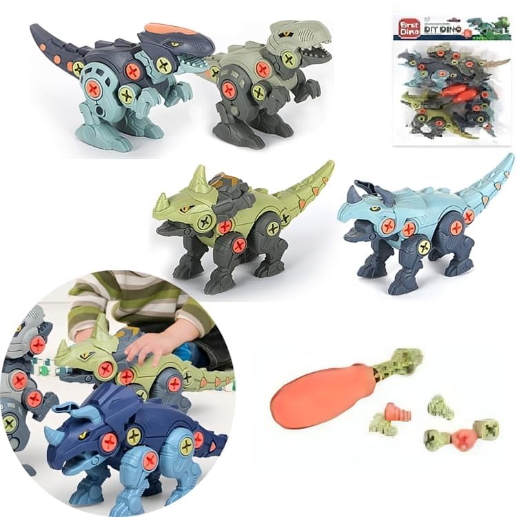 TEC TAVAKKAL Branded Take Apart Dinosaur Toys, Dinosaurs with Screwdrivers, Dino Kids Building Learning Toys, STEM Toy for Boys and Girls, 3 4 5 6 7 8 Year Old Boys and Girls (Pack of 4) (B0DCGFMX4T) Amazon Price History, Amazon Price Tracker