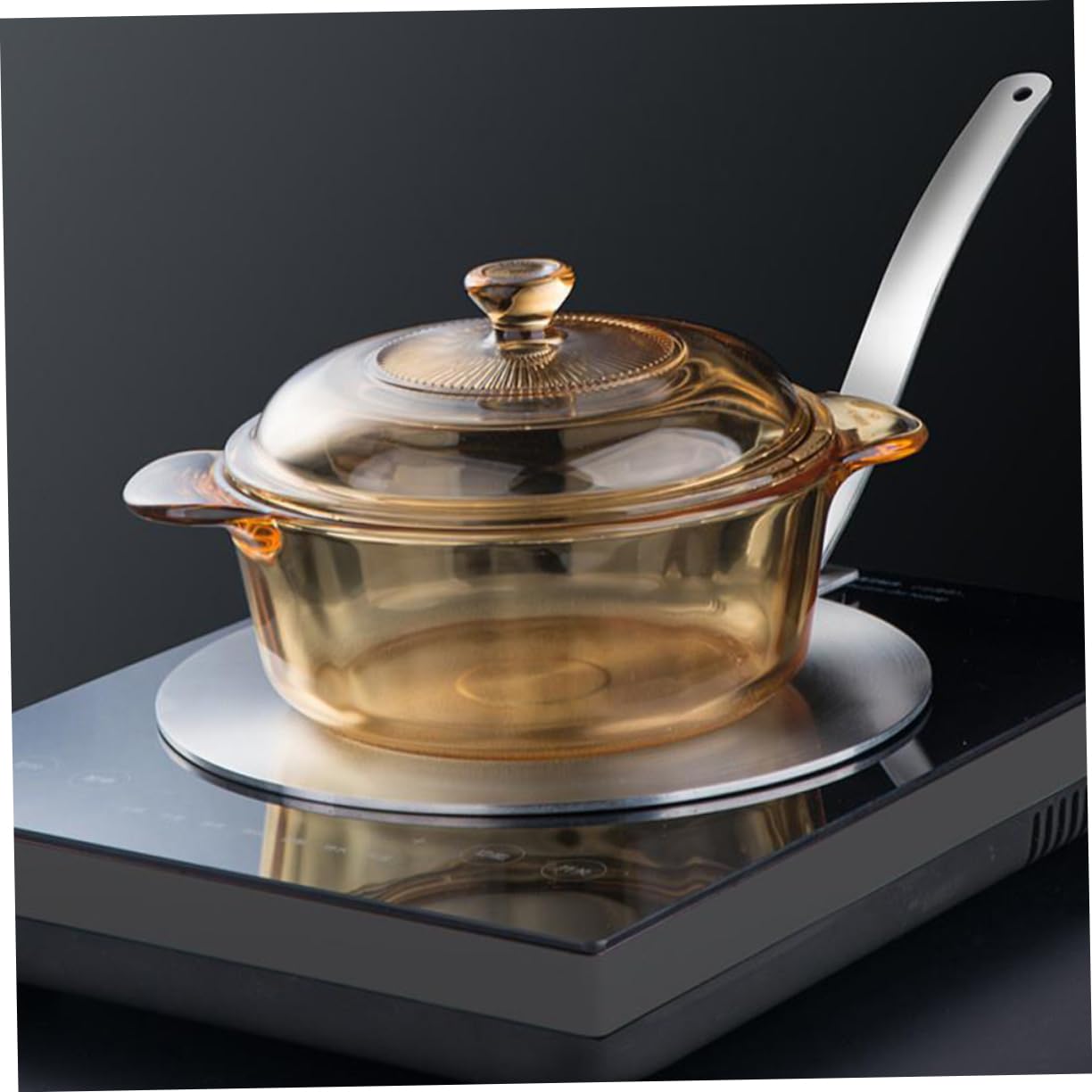 GALPADA Placa Conductora De Calor De Acero Inoxidable para Cocina De Inducción Asa Desmontable Difusor De Calor para Estufas Eléctricas y Convertidores