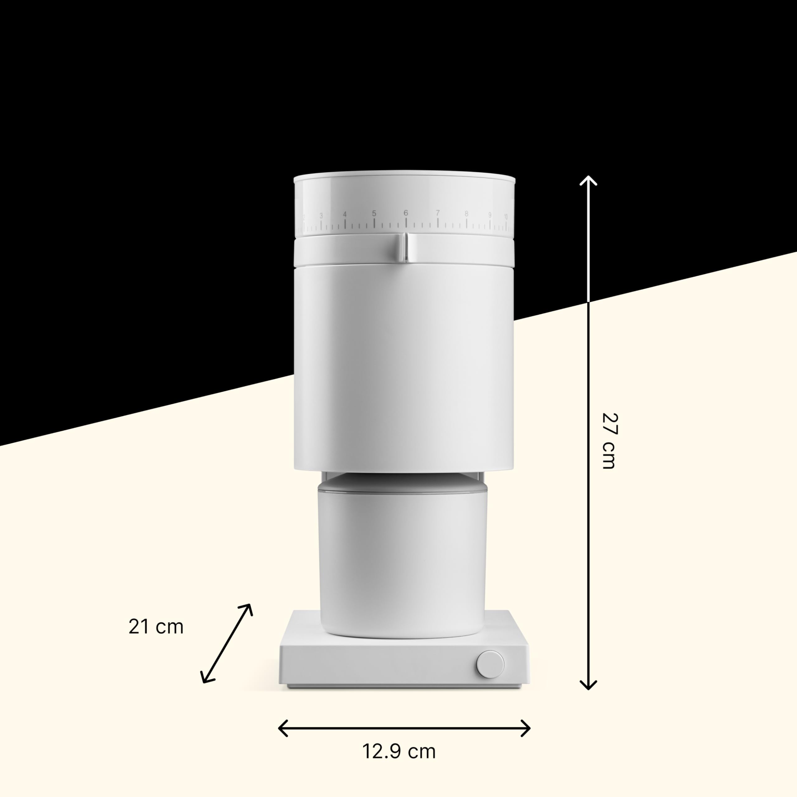 Macinacaffè a macine coniche Fellow Opus - elettrico multiuso - Macinacaffè per espresso con 41 impostazioni per preparazione Espress, Drip, French Press e Cold Brew - Bianco opaco