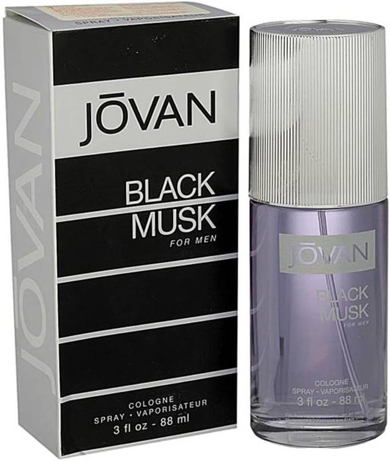 JOVAN Black Musk Eau De Cologne Spray For Men, 88 ml