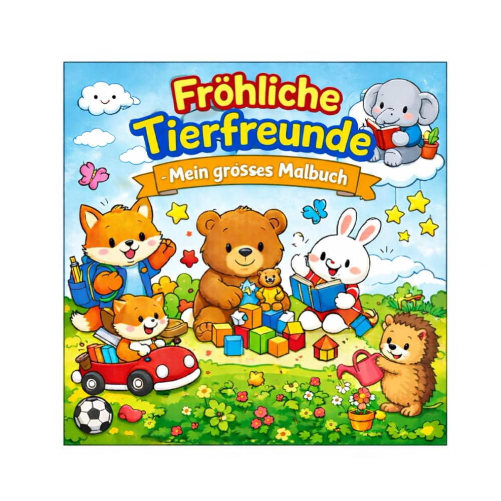 Fröhliche Tierfreunde: Mein großes Malbuch