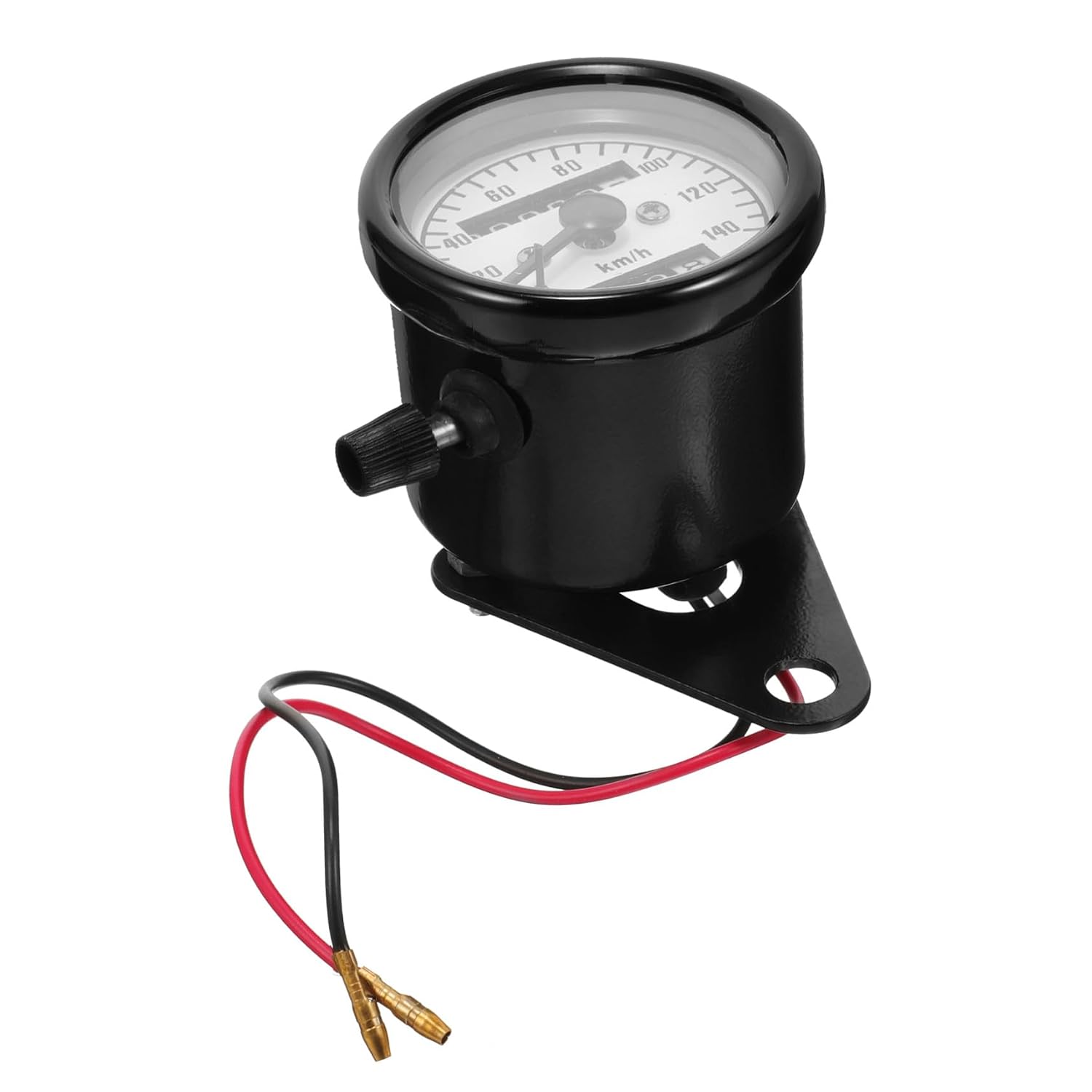 Retro Dual Motorcycle Speedometer with Electroplated Shell and White Dial Motorbike Odometer Gauge Rust-Resistant Classic Style for Easy Mileage Tracking
