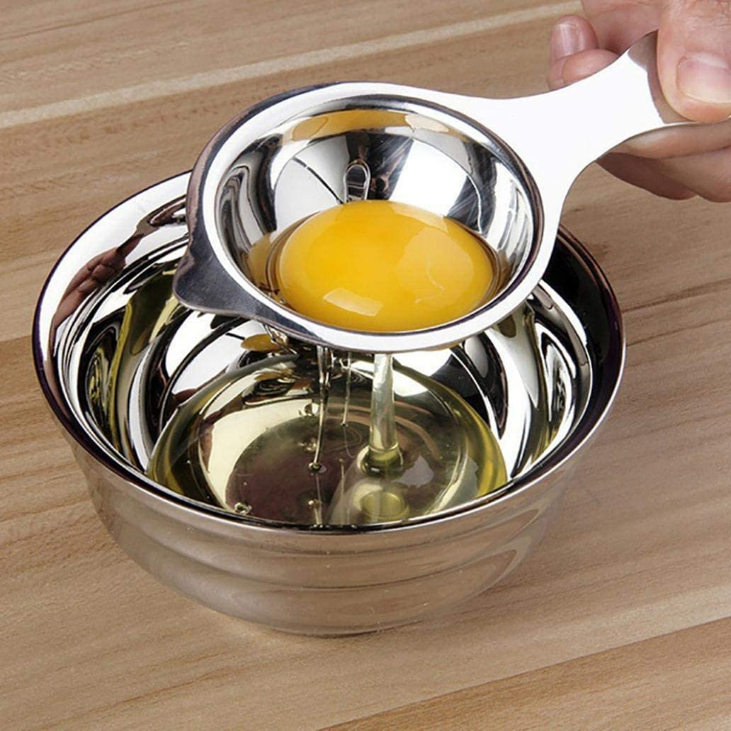 NAIDEV Egg Yolk Separator Egg Yolk White Filter Food Grade Stainless Steel Egg Sieve Kitchen Gadget Cooking/Baker Tool Egg Extractor (1) 1