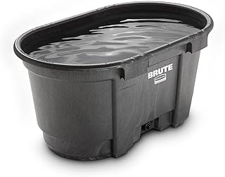 Rubbermaid Commercial Products Stock Tank 100-Gallons Structural Foam Heavy Duty Container for Livestock/Animal/Cattle Feed & Water Outdoor Homemade Pool/Hot Tub/Bathtub & Pet Cleaning/Dog Wash