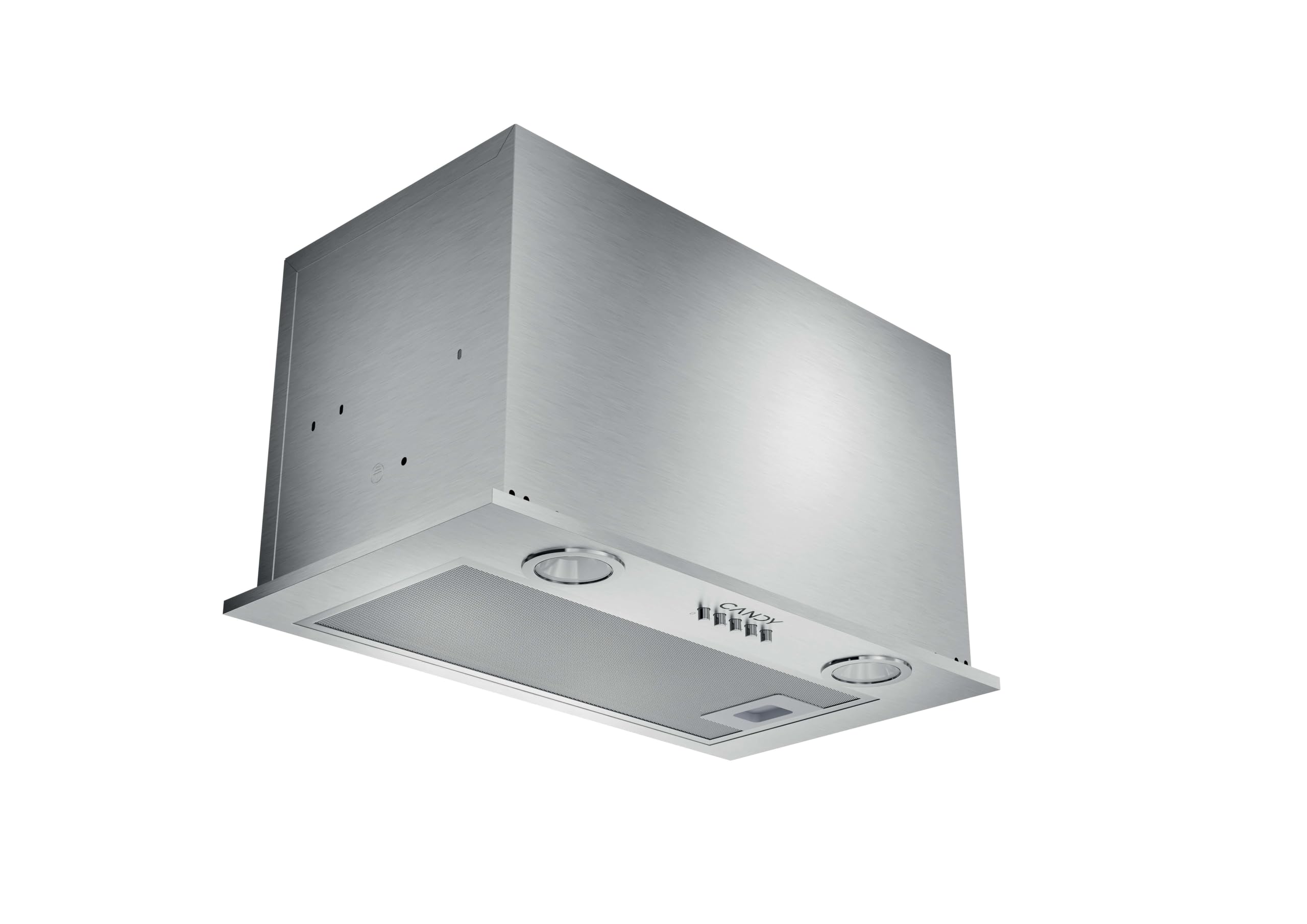 Candy CPY5MIXGG, Gruppo filtrante 52 cm, 3 livelli di potenza, 590 m3/h, Valvola antiretorno, Filtri in alluminio Antigasso e Filtri al carbonio inclusi, Illuminazione a LED, 70DB, Inox