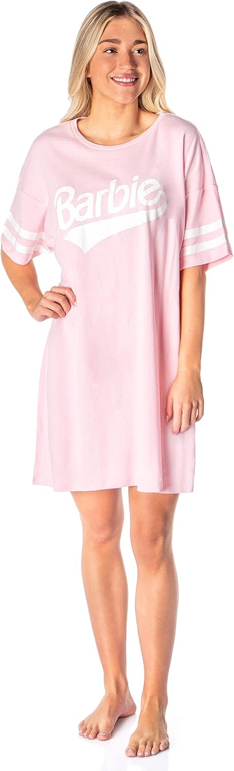 INTIMO Barbie Womens Classic Oversized Retro Boyfriend Tee Nightgown Sleep Pajama Shirt - Image 4