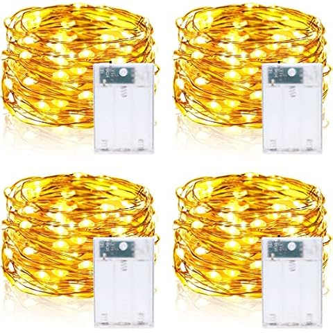 Ventdest Guirnalda Luces Pilas, Luces LED Pilas, 5m 50 LEDs Decorativas (Amarillo Cálido) Cover