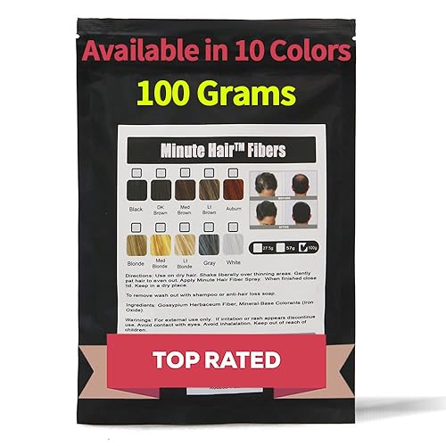 Fibras de construcción del cabello, 3.53 oz (3.5 onzas) Minute Hair Refill Corrector de pérdida de cabello que puedes usar para tus botellas de
