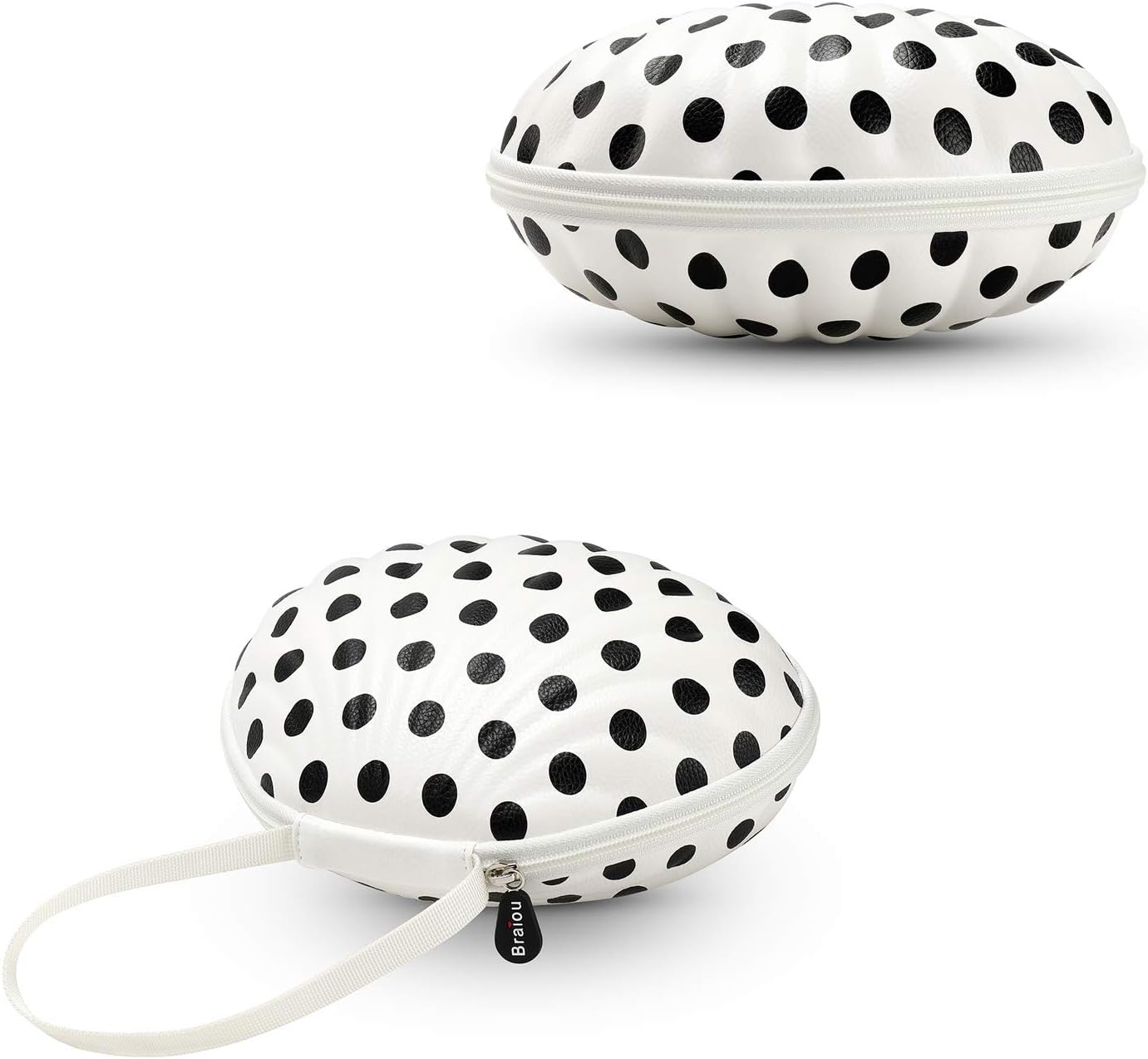 Hard Travel Case for Silicone Bras [A-DD Cup] Premium Bikini Storage Organizer Portable Nubra Lingerie Underwear Storage Bag (Black Dot) - Image 2