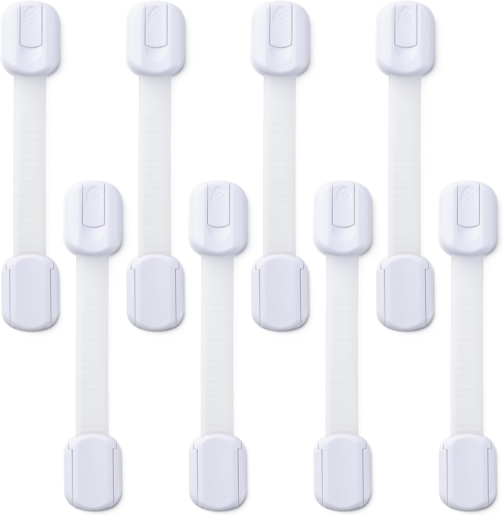 Cabinet Locks Baby Proofing -(8 Pack) Child Proof Cabinet Locks,Fridge,Oven ,Toilet Seat, Kitchen,Cupboard Appliance,Child Proof Door Lock - Multi Purpose Adjustable Strap No Drill No Screws