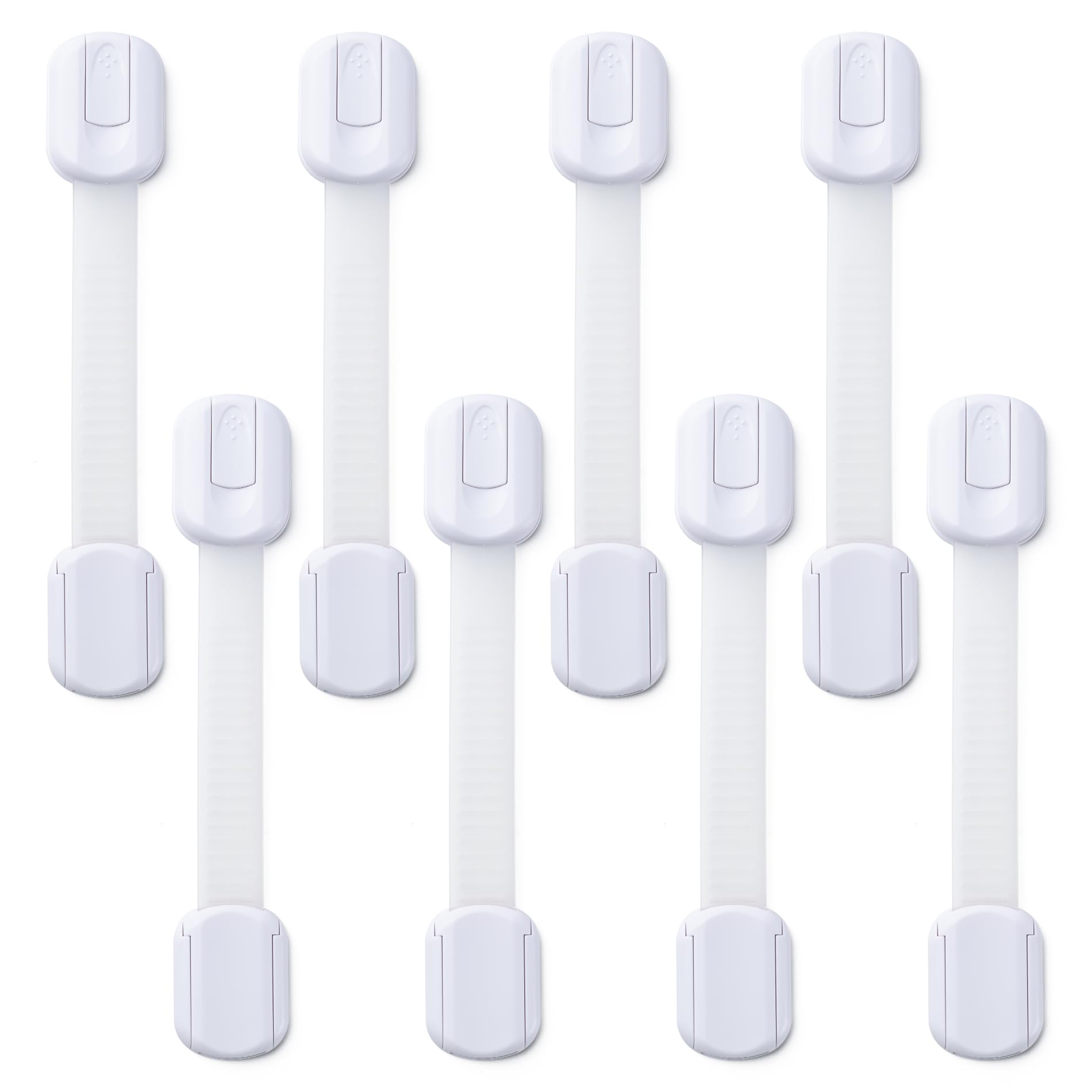 Cabinet Locks Baby Proofing -(8 Pack) Child Proof Cabinet Locks,Fridge,Oven ,Toilet Seat, Kitchen,Cupboard Appliance,Child Proof Door Lock - Multi Purpose Adjustable Strap No Drill No Screws
