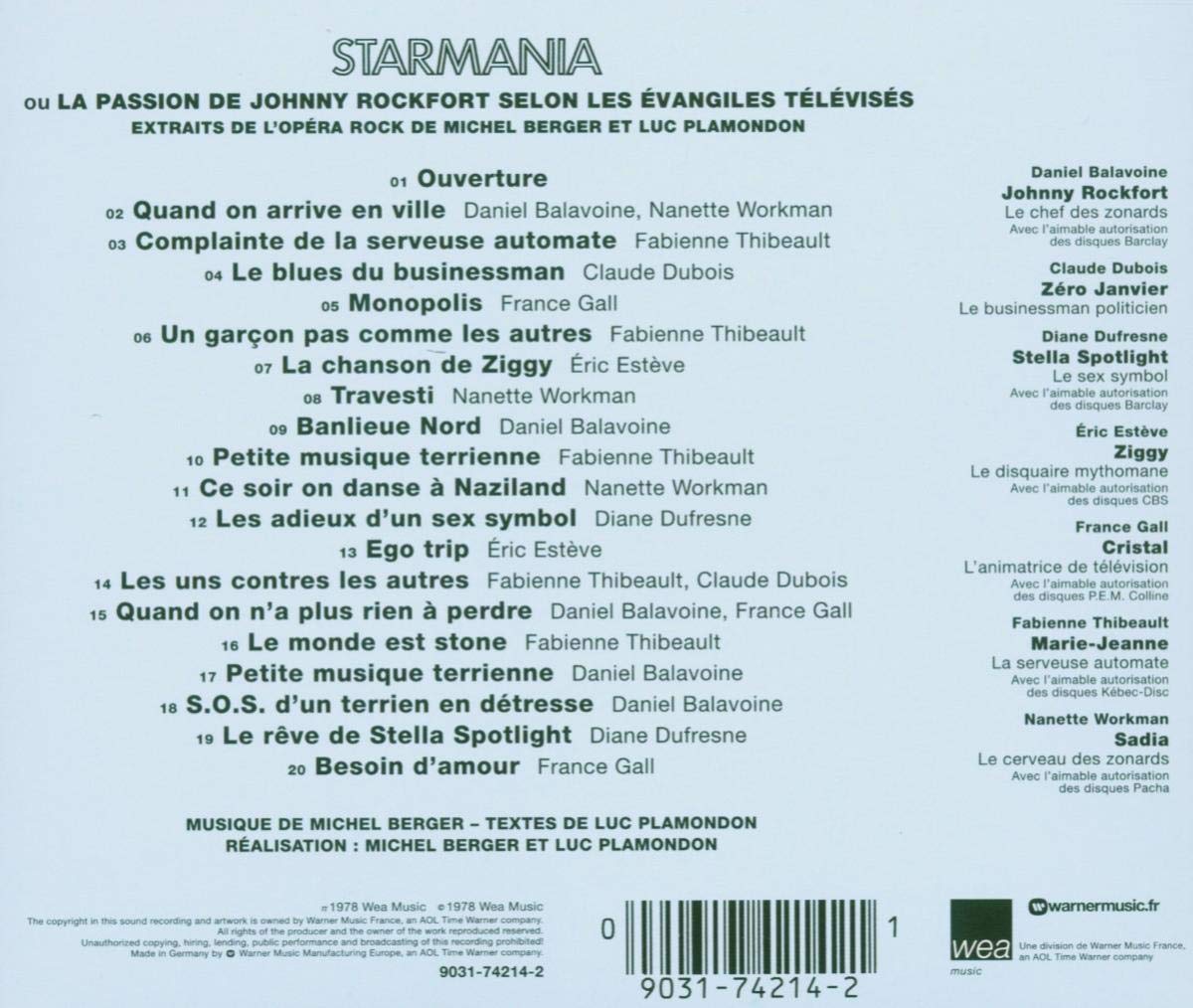 Starmania - Casting Original