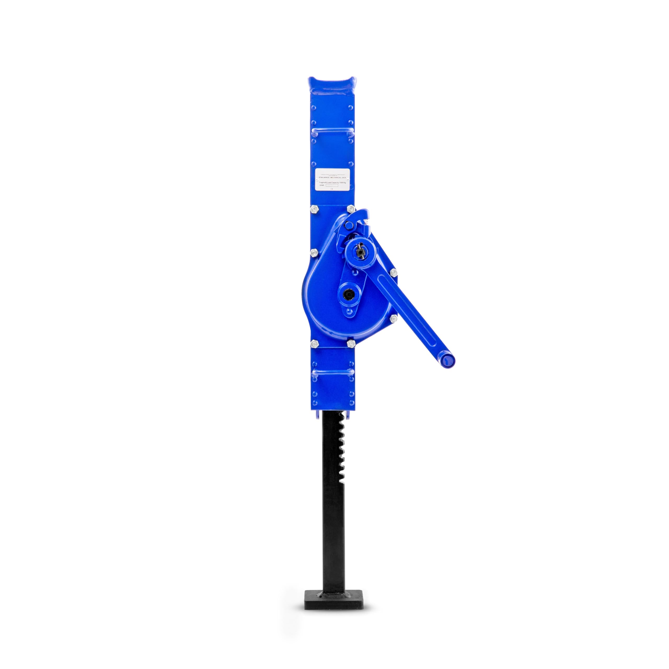 Pallit Stahlwinde 1500 kg / 1,5t – Kurbelwinde für schwere Lasten Sicherheitskurbel, Hubhöhe 600-900 mm Stockwinde Hubwinde Wagenheber Zahnstangenwinde
