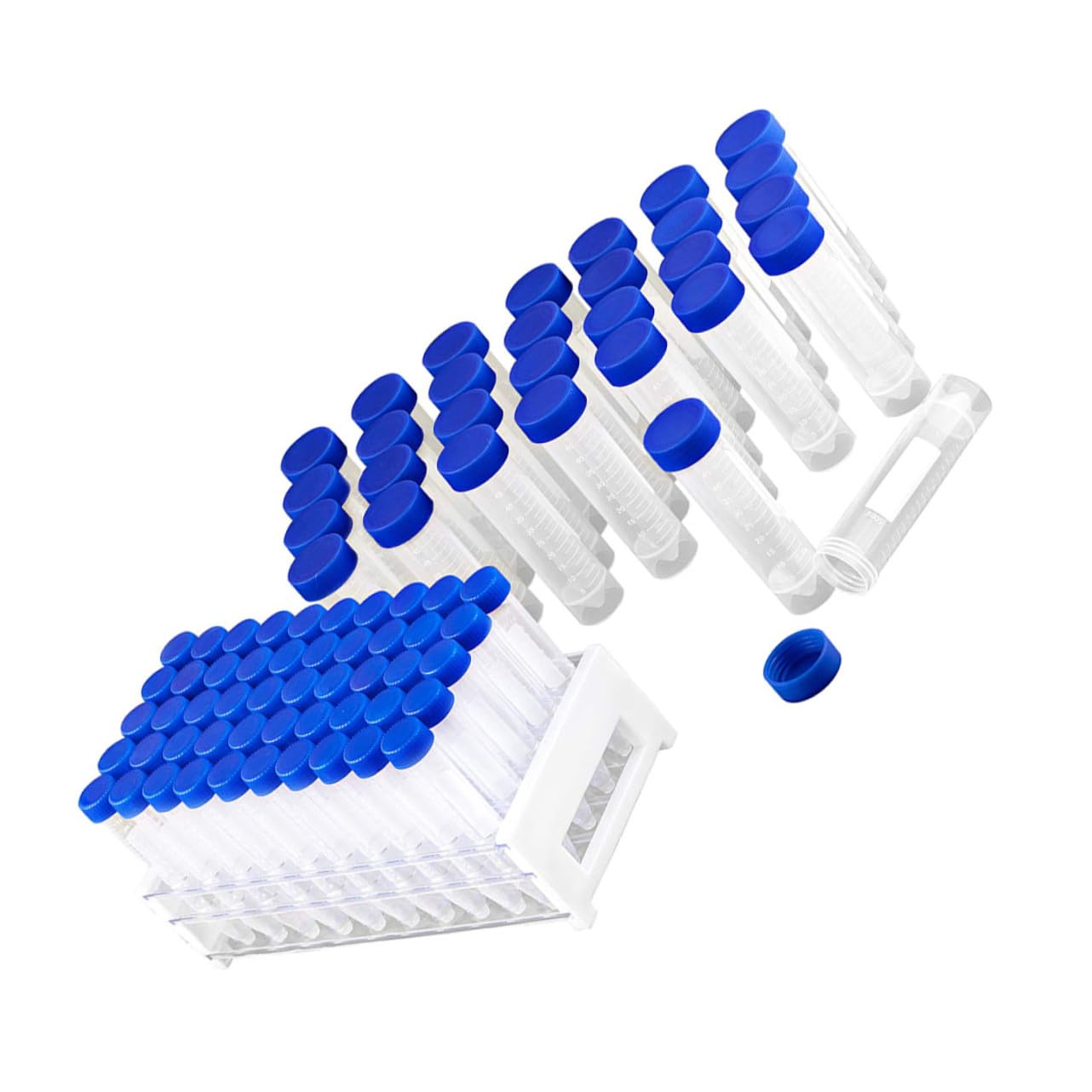 GALPADA 81piezas Tubos de Centrífuga Desechables Tubos de Ensayo de Plástico con Tapa para Experimentos Científicos Laboratorio