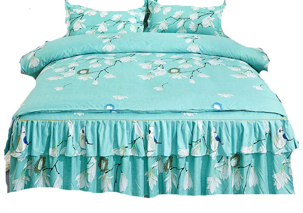 Jupe de lit en dentelle parure 4 pièces pour sublimer votre chambre en toute saison