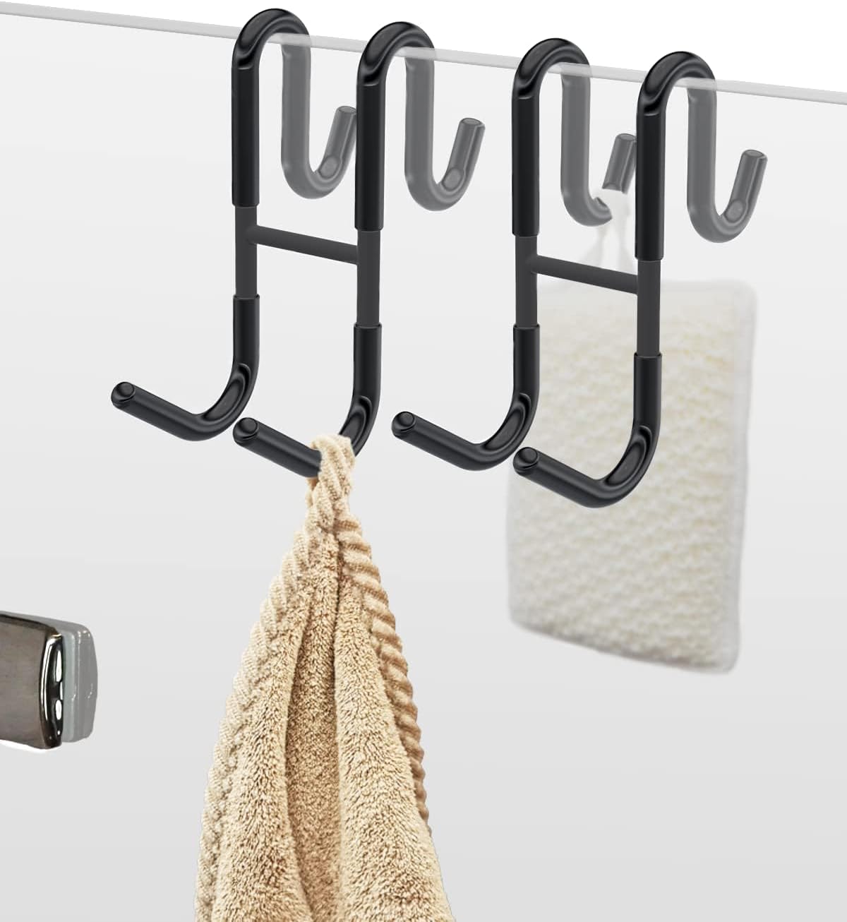 DWBA Small Hanging Hook for Bathroom Shower Glass Doors 3/8" Space to ...