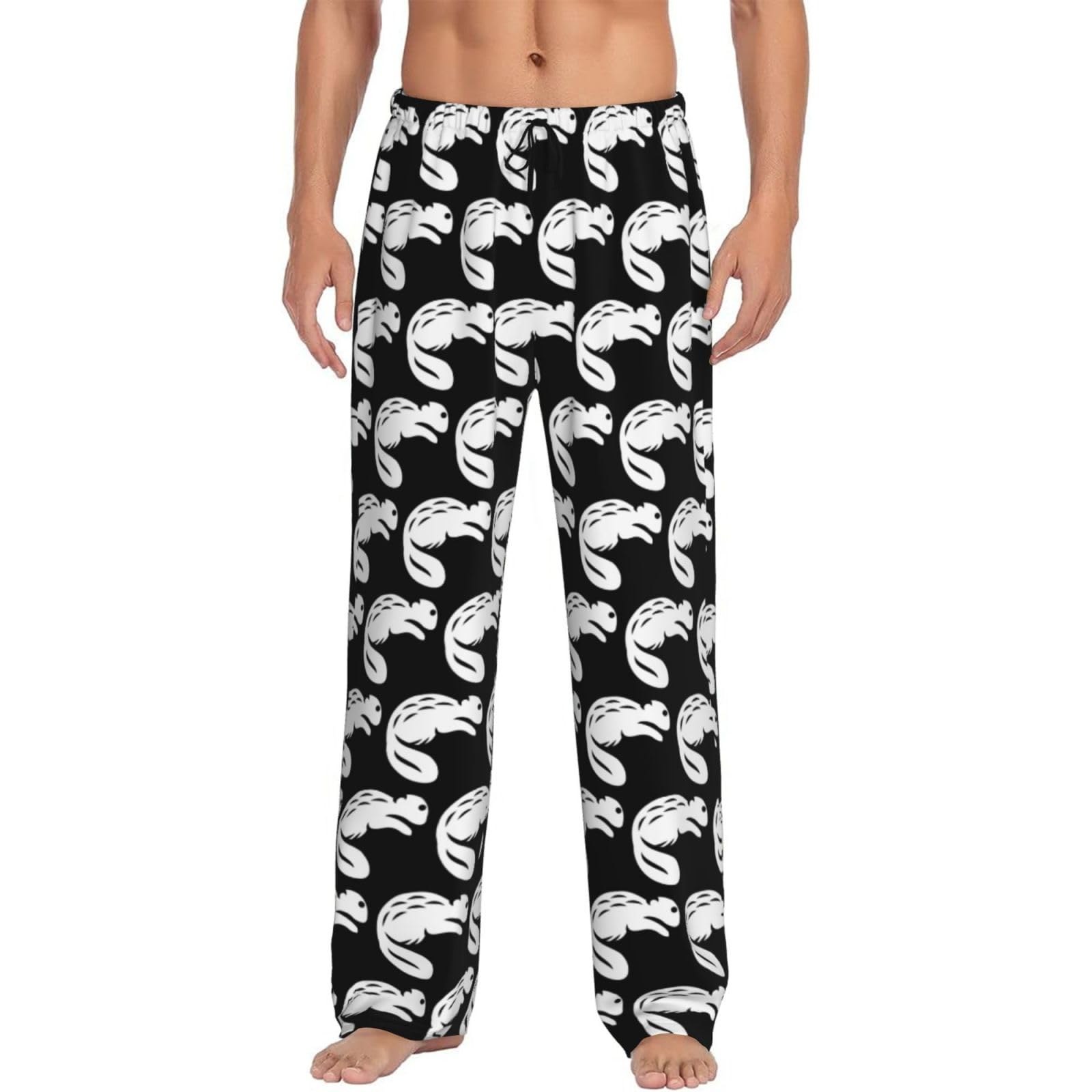 Xcyswbz Black Beaver Mens Pyjama Pants Lightweight Soft Sleep & Lounge Pants With Pockets Sleep Pajama Bottoms