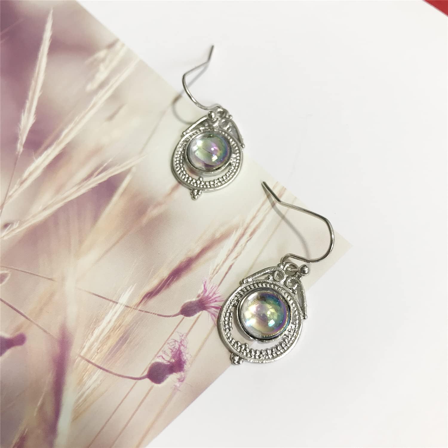 ANDPAI Handmade Lightweight Vintage Silver Bohemian Moonstone Deardrop Dangle Drop Earrings for Women Statement Jewelry Gifts - Image 8