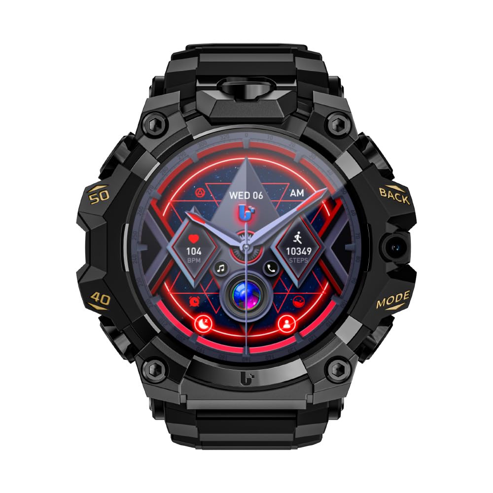 LOKMAT 4G Android Smartwatch APPLLP 2 PRO, 4 Go + 64 Go Robuste Militaire Sport Montre Homme Montre Fitness Tracker avec GPS, Caméra WiFi, Bluetooth (Noir)
