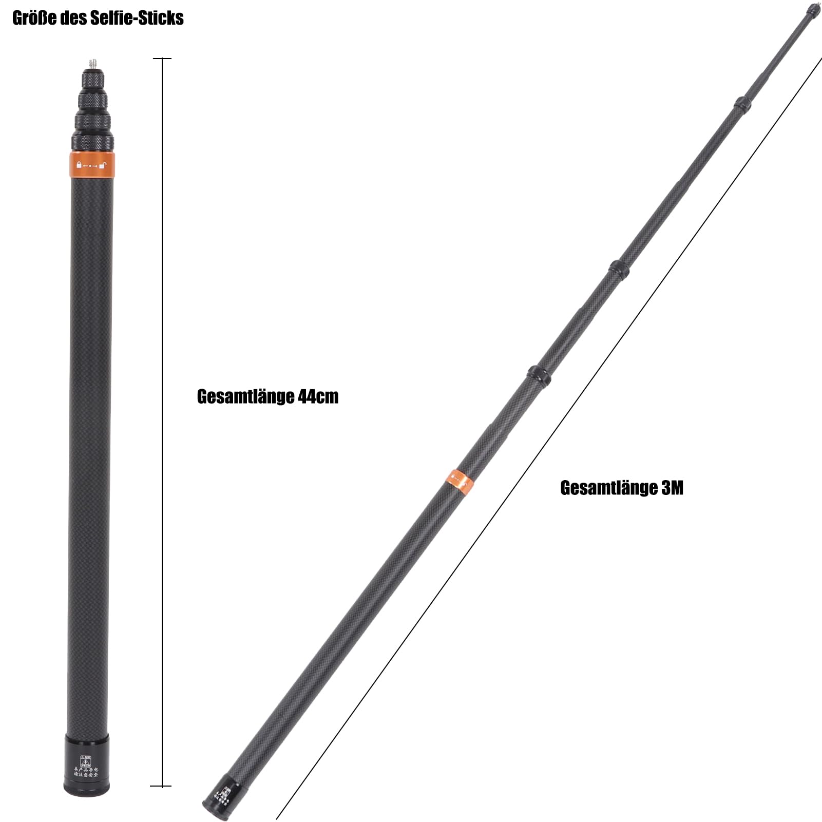 Dioche Unsichtbarer Selfie-Stick, Bewegungskamera-Selfie-Stick 3 Meter für X3, für ONE RS, für GO 2, für ONE X2, ONE R, ONE X