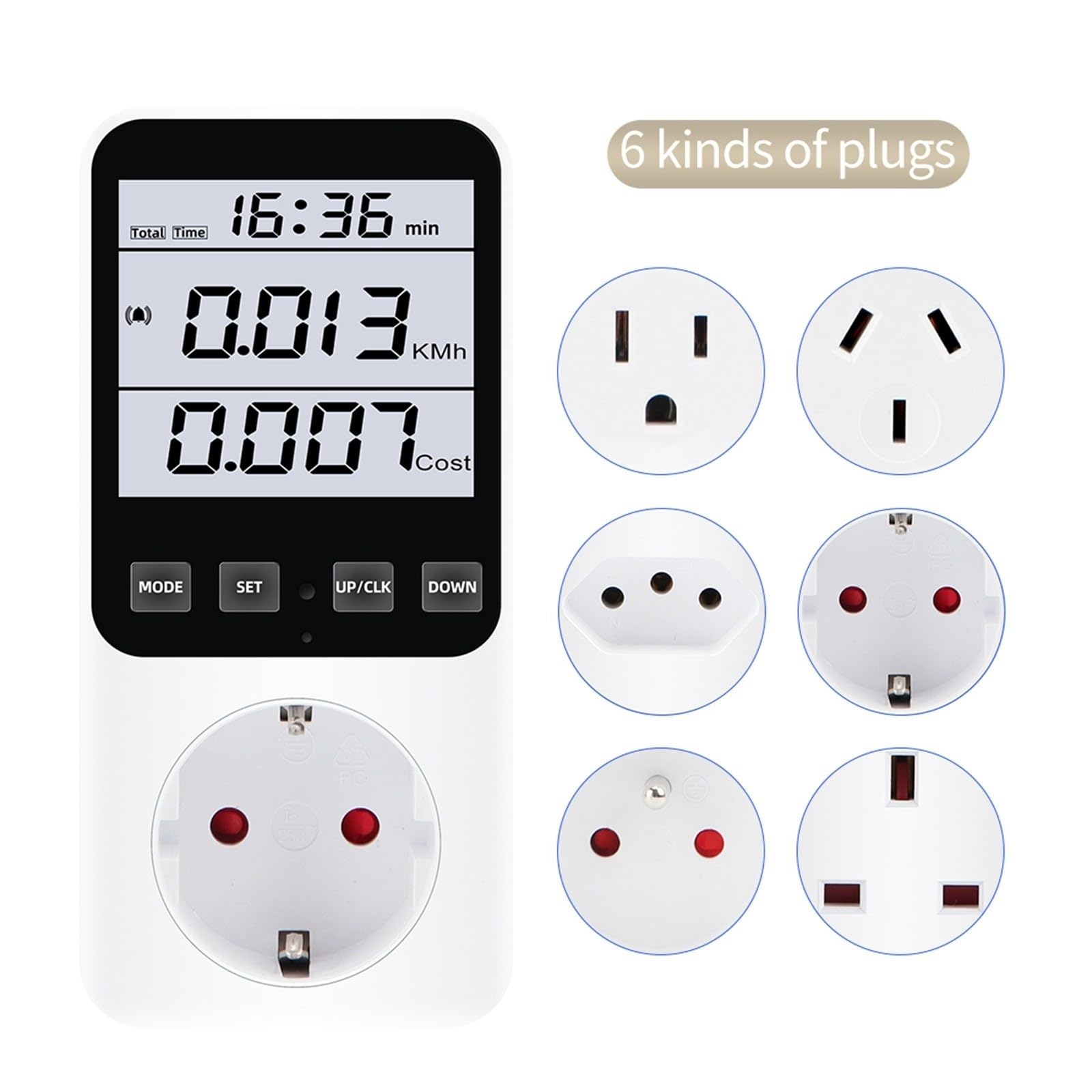 Prise de wattmètre de compteur de puissance numérique 220V/120V AC
