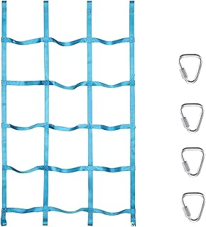 Climbing Cargo Net Climbing Net for Kids Heavy Duty Climbing Cargo Net Rope Ladder, Outdoor Cargo Webbing Net, for Climbing Play Sets, Load 300kg (Color : Light Blue)