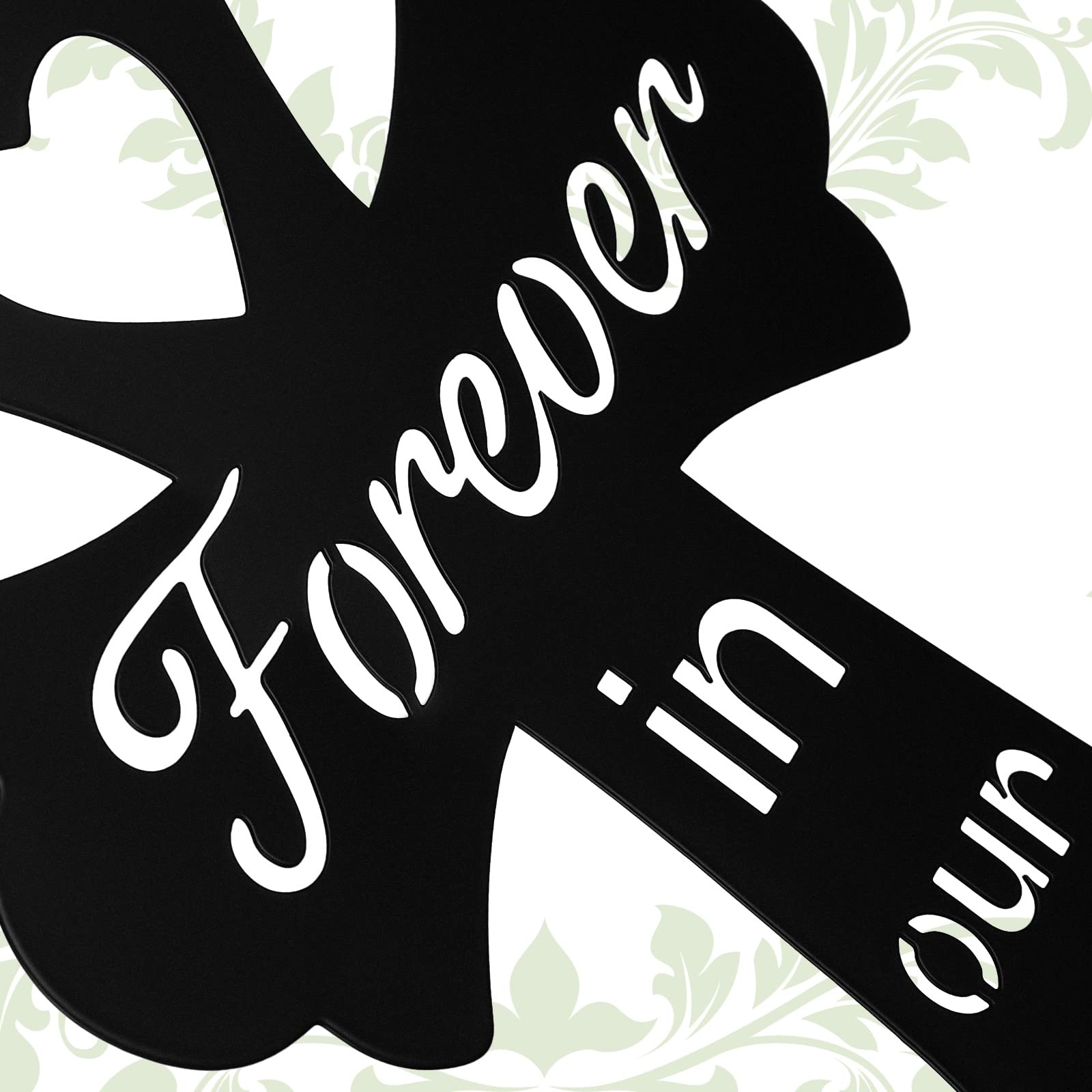 Queekay Cross Grave Markers for Cemetery Decoration Memorial Gift Memorial Stakes I Have an Angle in Heaven Sympathy Graves Stakes for Garden(Forever in Our Hearts)