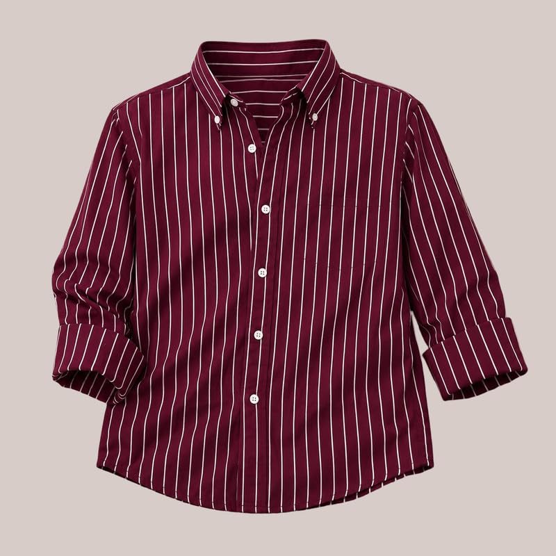 Image of Kids Cotton Full Sleeve Shirt Casual Look Comfortable Stylish Outfit for Boys Everyday Use