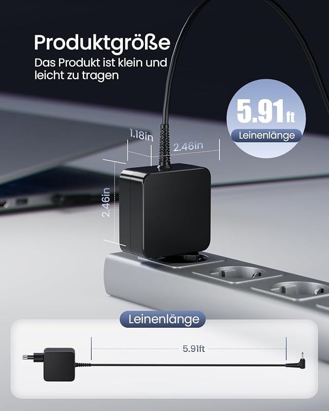 DINTYOU 45W Laptop Töltő 19V 2.37A 4.0x1.35mm - ASUS ZenBook UX305 UX330UA VivoBook Ultrabook Kompatibilis Adapter Túlfeszültség Védelemmel