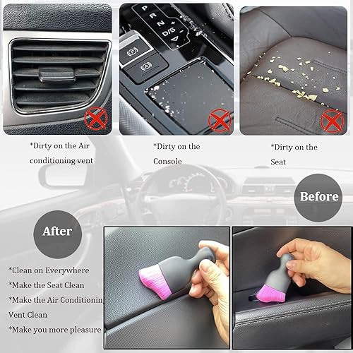 Miniatura 9 de Smeyta 1 cepillo para detallar el auto, 1 unidad, cepillos para detallar el interior, cepillo suave para detallar el auto, cepillo de cerdas suaves