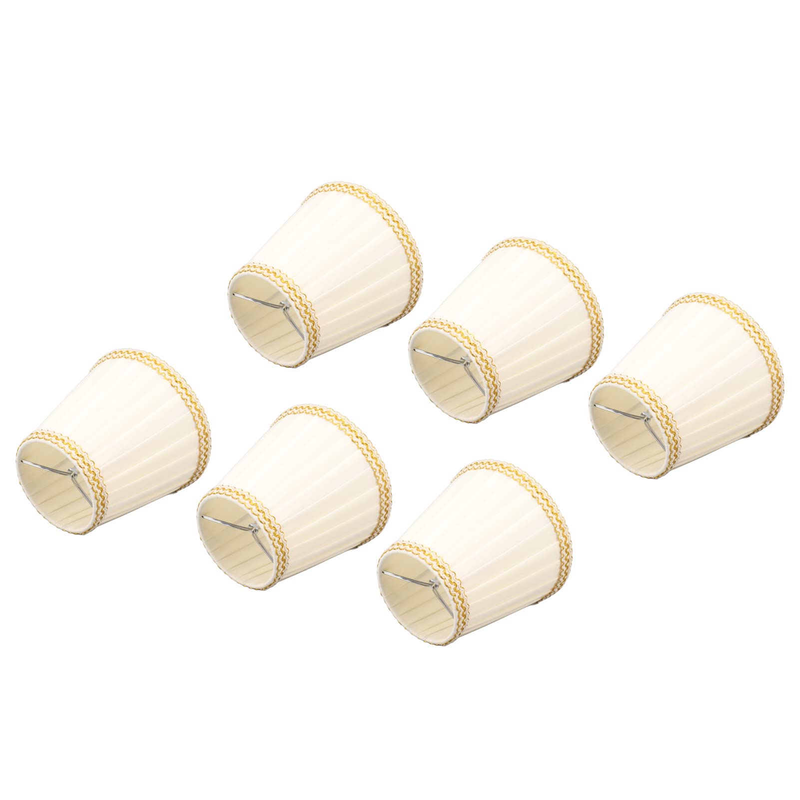 Confezione da 6 Paralumi Piccoli | Clip in Lino su Paralume | Paralumi Plissè per Lampadario, E14 o Lampadina Piccola, Lampade da Tavolo, Applique