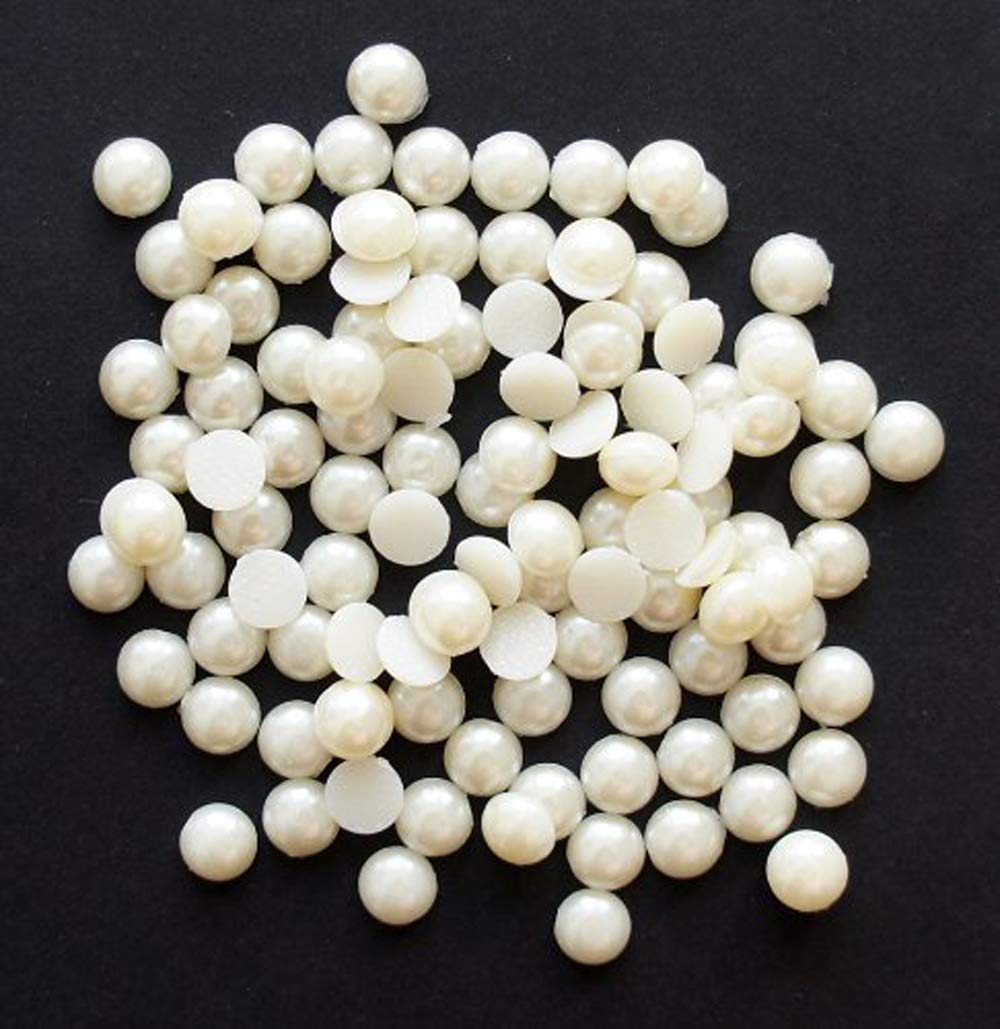 HAND ® Pearl Round Hotfix - Iron On Rhinestone Diamante Gems Assorted Sizes (D19 6mm - appx 500 a Pack - appx 22.5g)