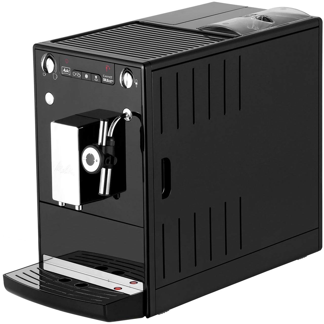 Melitta Solo&Perfect Milk E957-101 - Cafetera superautomática con autocapuchinador, máquina de café con modo doble taza, sistema de extracción de aroma y limpieza automática, 1,2 L, negro
