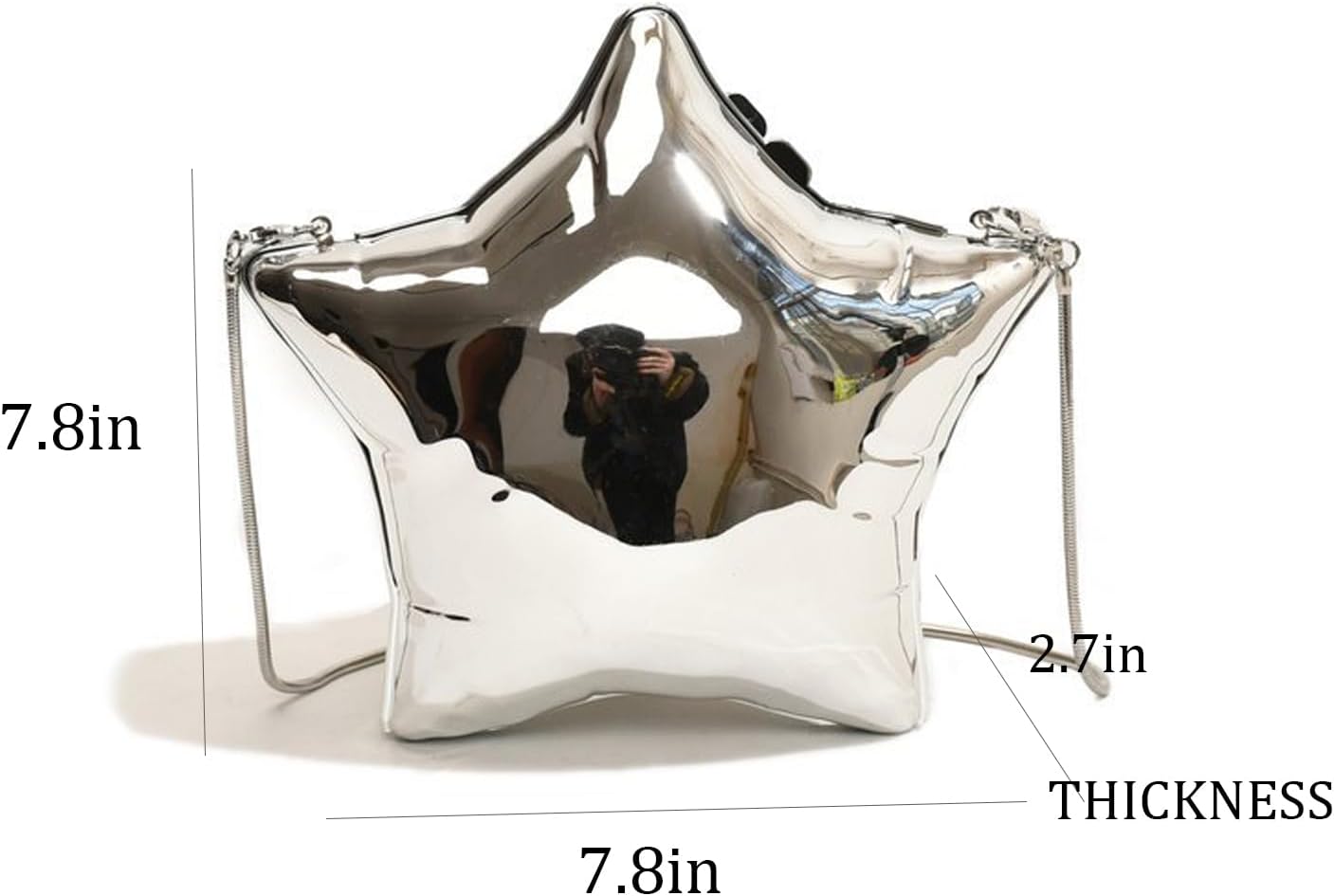 Women's AcrylicStar Chain Y2k Crossbody Bag Metallic Evening Clutch Party Purse Handbag for Party Wedding Gift - Image 4