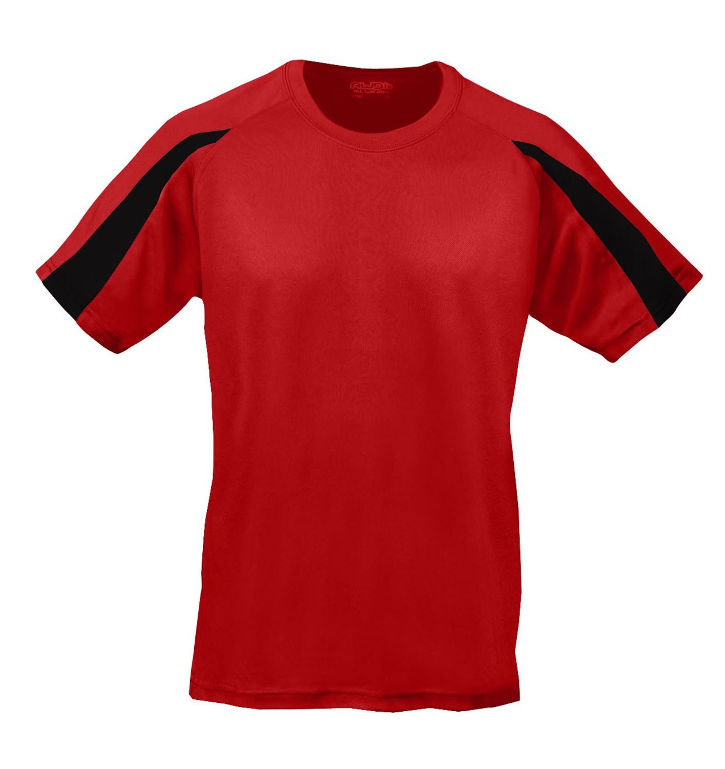 Contrast T-Shirt JC003 Fire Red/Jet Black M