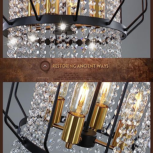 Lustre en cristal noir moderne au design suspendu chic pour salon