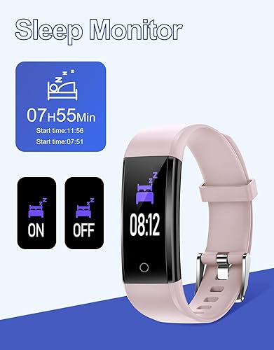 Vista 27 de GRV Rastreador de actividad física, no Bluetooth, sin aplicación, no requiere teléfono, podómetro, impermeable, con pasos, contador de calorías, Gris
