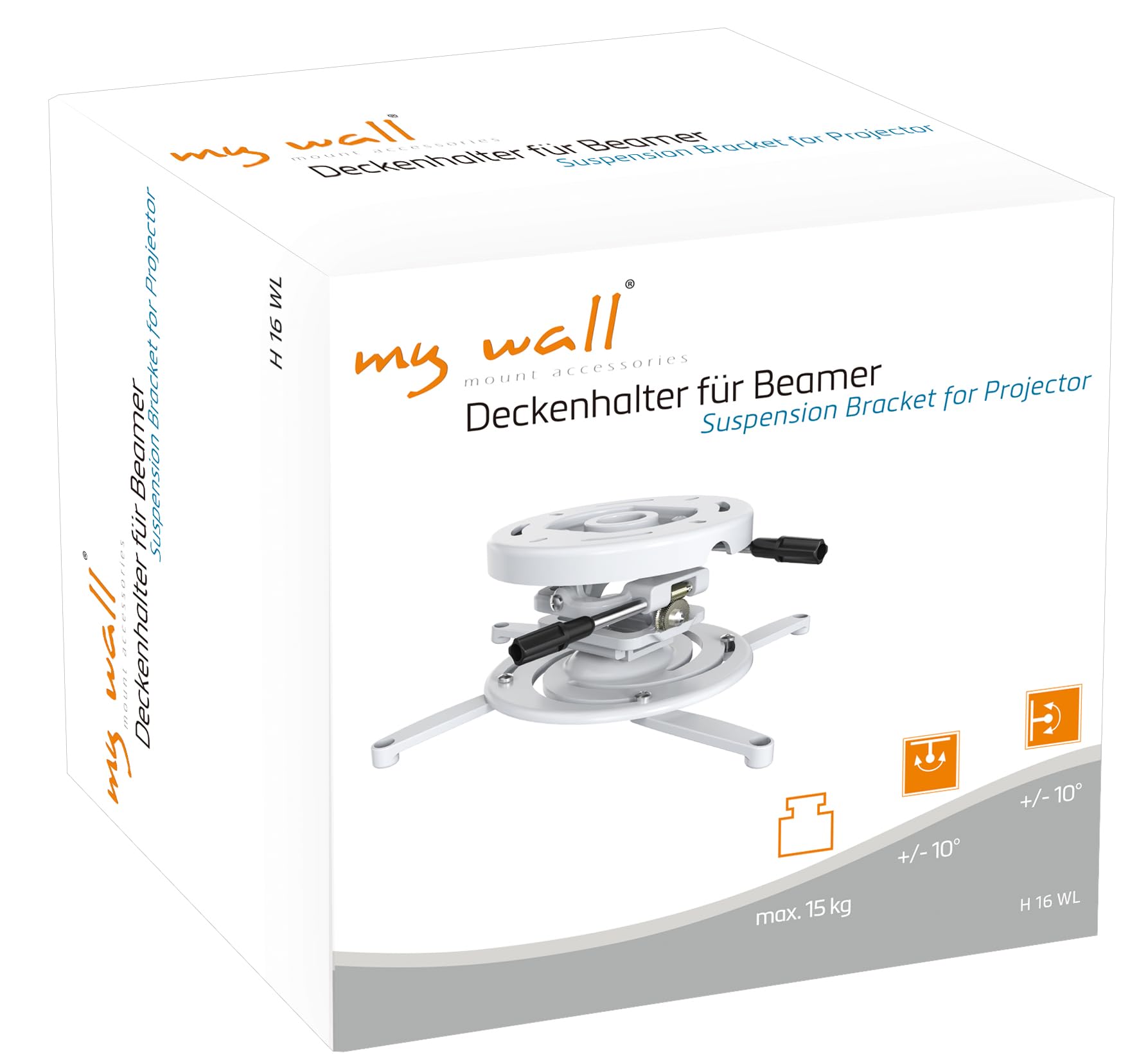 myWall H 16 WL Soporte de Techo para proyector Soporte de Techo Blanco